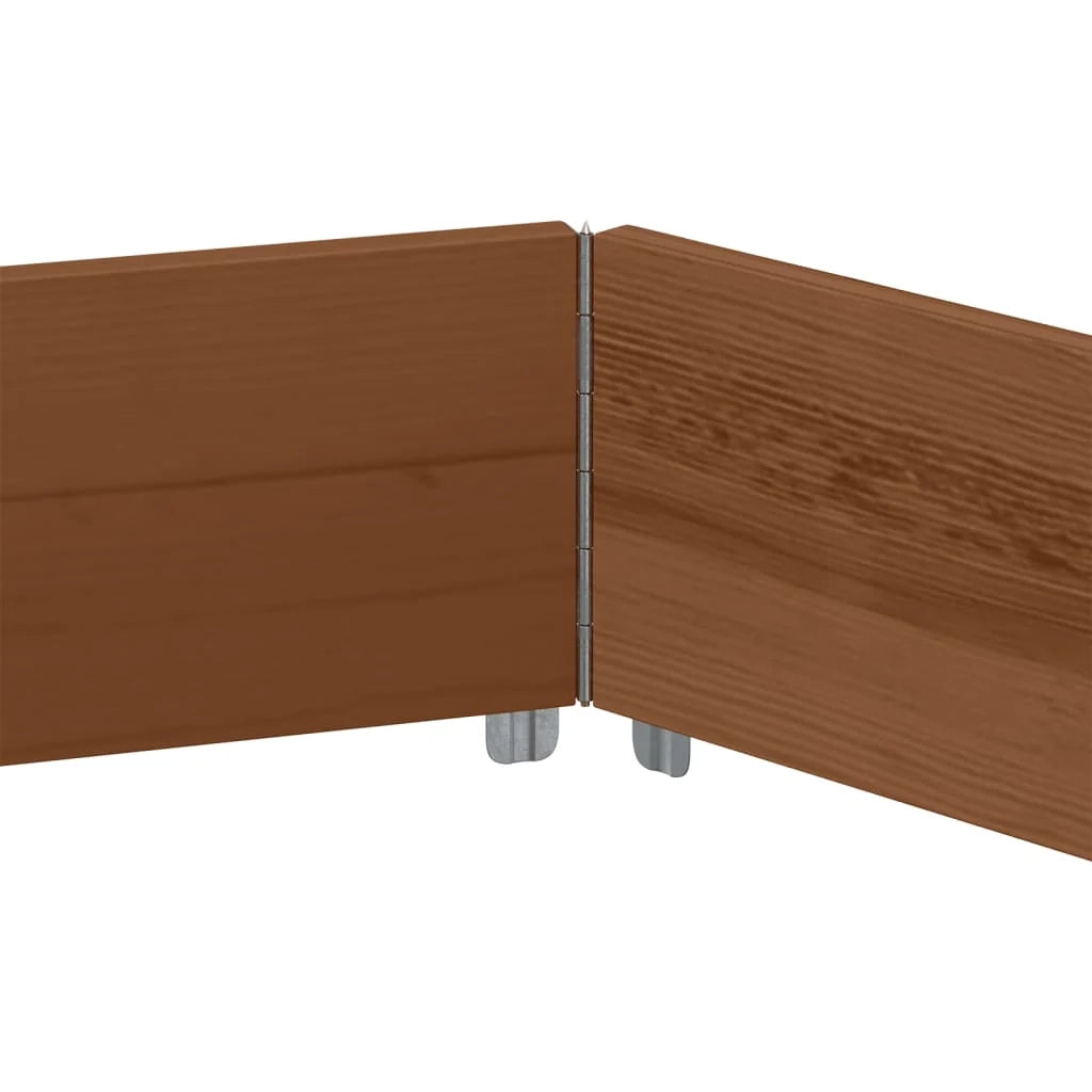 Fioriera esagonale rialzata per piante fiori e patio/giardino 160 x 160 cm legno massello di pino marrone 02_0039882