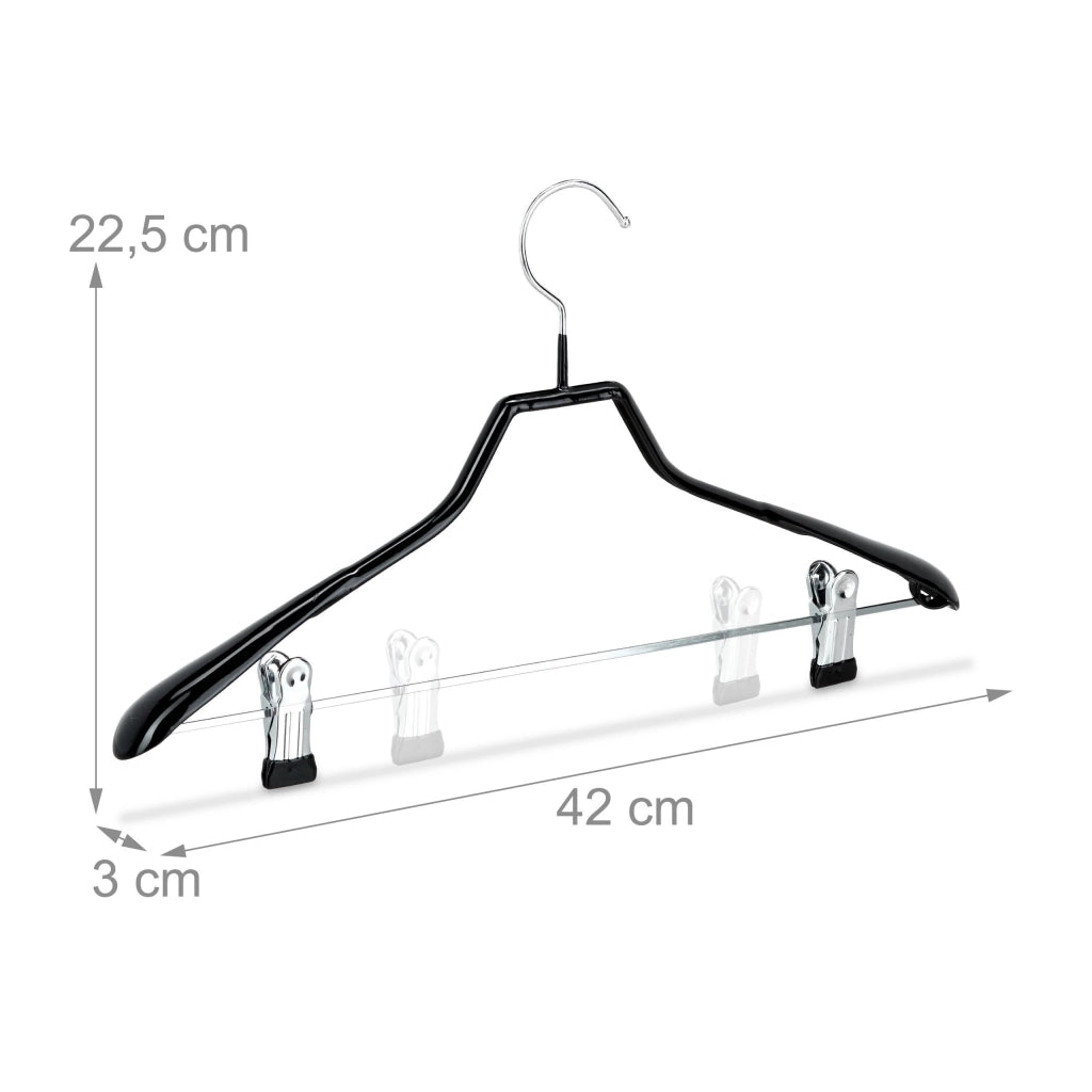 Set di 10 grucce antiscivolo nere per abiti 13_0000745