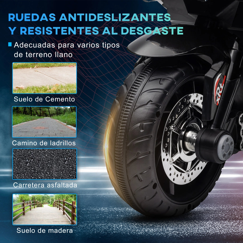 Moto Elettrica Bambini 3 Ruote ¨C Zephmum ¨C Nero e Azul 86x42x52 cm