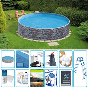 Piscina Fuori Terra Circolare Azuro Stone  3,60 H.0,90 M - Kit Pro