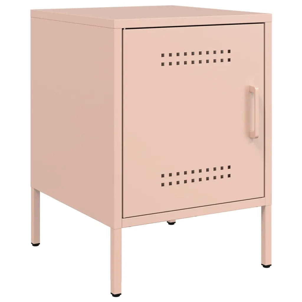 Set di 2 Comodini | Armadio da Notte | Mobiletto da notte Rosa 36x39x50,5 cm in Acciaio