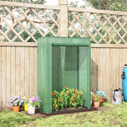 Serra da giardino con porta avvolgibile 100x50x150 cm in acciaio zincato e plastica verde scuro
