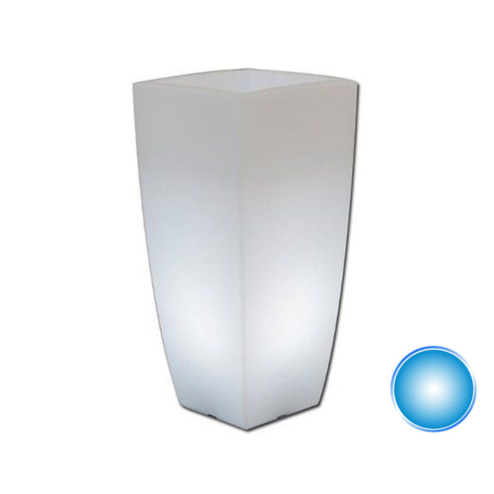 Vaso Agave Quadrato Con Luce Azzurra H90 40x40Cm