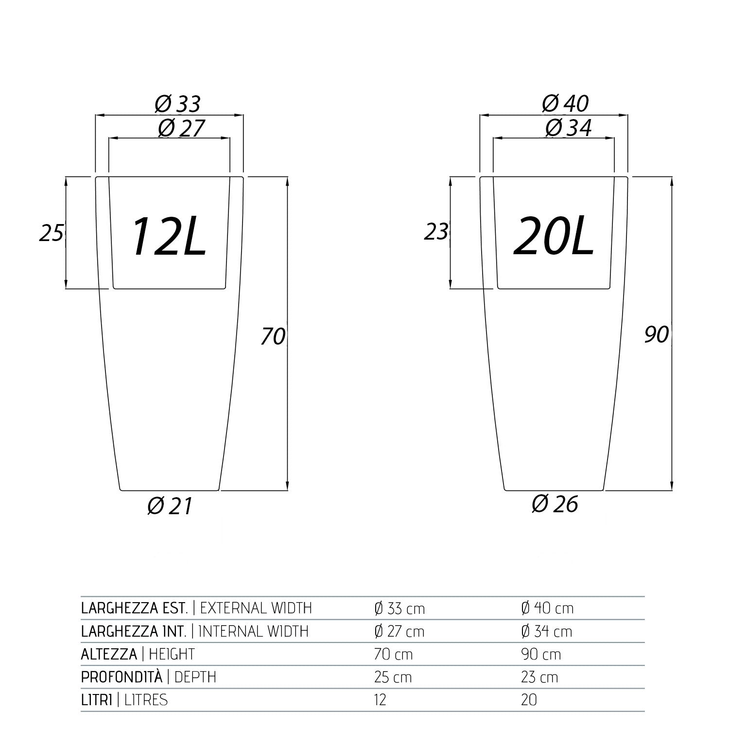 Vaso Agave Tondo Con Luce Azzurra H70 Ø 33Cm