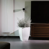 Vaso Parodia Resina Quadrato Grigio H50 33x33Cm