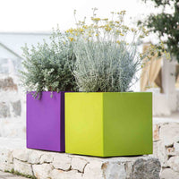 Vaso Cube In Resina Quadrato H40 Verde 40x40Cm
