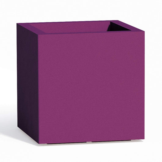 Vaso Cube In Resina Quadrato H40 Viola 40x40Cm