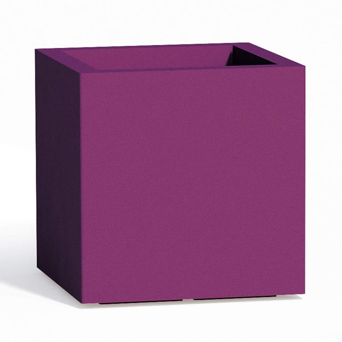 Vaso Cube In Resina Quadrato H40 Viola 40x40Cm