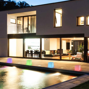 Lampada Cubo In Resina Quadrato H40 Led Multicolor 40x40Cm