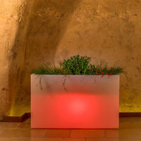 Vaso Fioriera Flowerpot In Resina Rettangolare 80x35 CM Luce Rossa