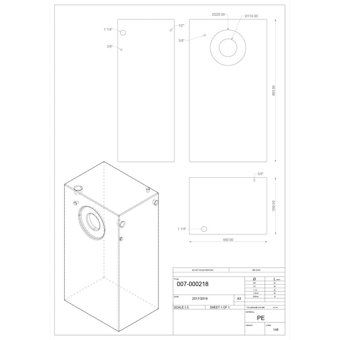 Serbatoio rigido neutro acqua tanica da campeggio e nautica 148 lt