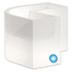 Vaso Luminoso Fioriera In Resina Angolare H 50 CM Led Luce Blu mod. Flowerpot Angolare Led
