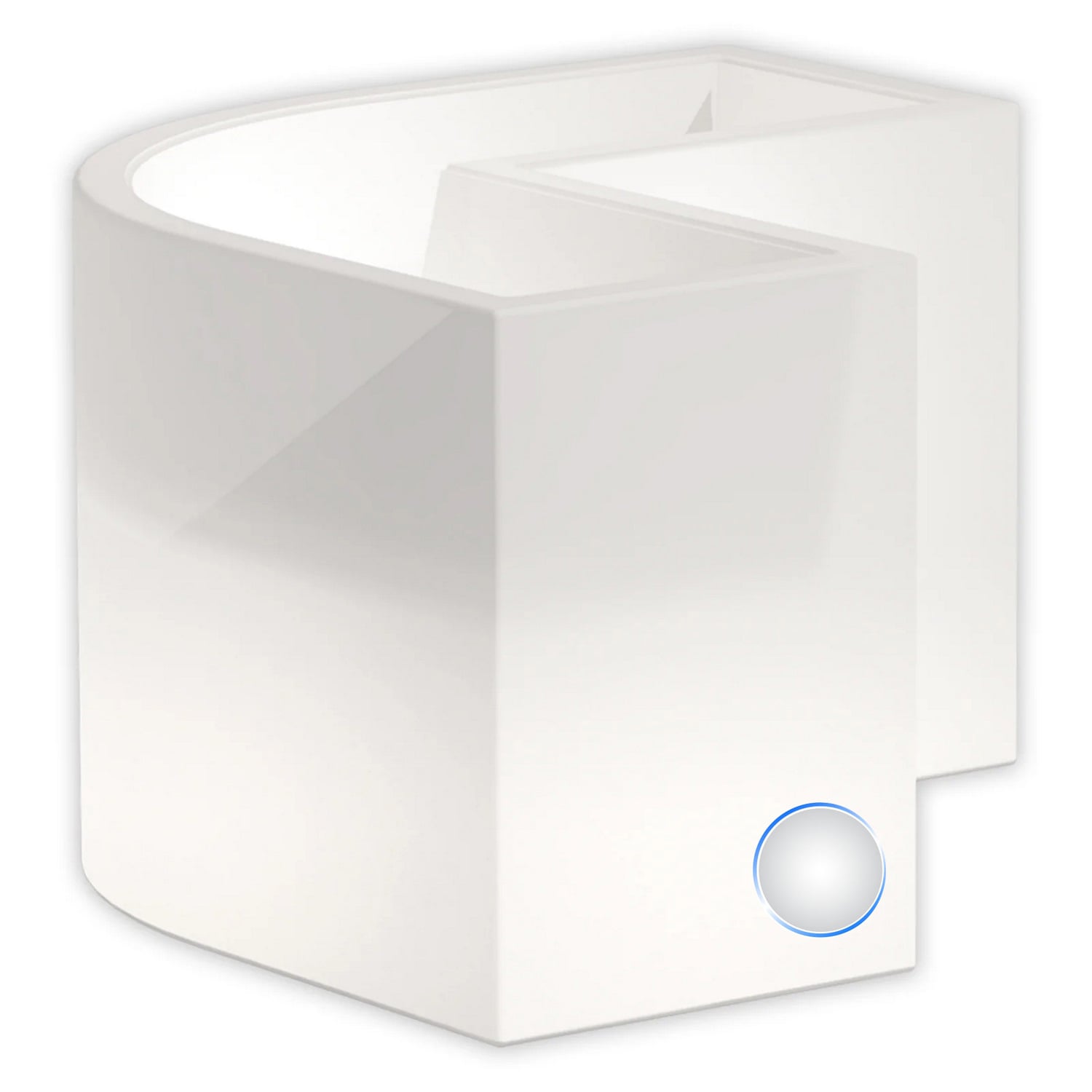 Vaso Luminoso Fioriera In Resina Rettangolare H 50 CM Led Luce Bianca mod. Flowerpot Angolare Led