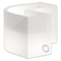 Vaso Luminoso Fioriera In Resina Rettangolare H 50 CM Led Luce Bianca mod. Flowerpot Angolare Led