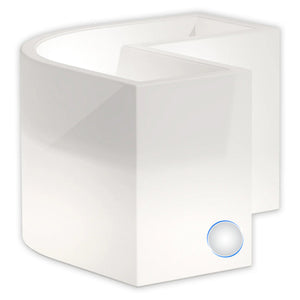 Vaso Luminoso Fioriera In Resina Rettangolare H 50 CM Led Luce Bianca mod. Flowerpot Angolare Led