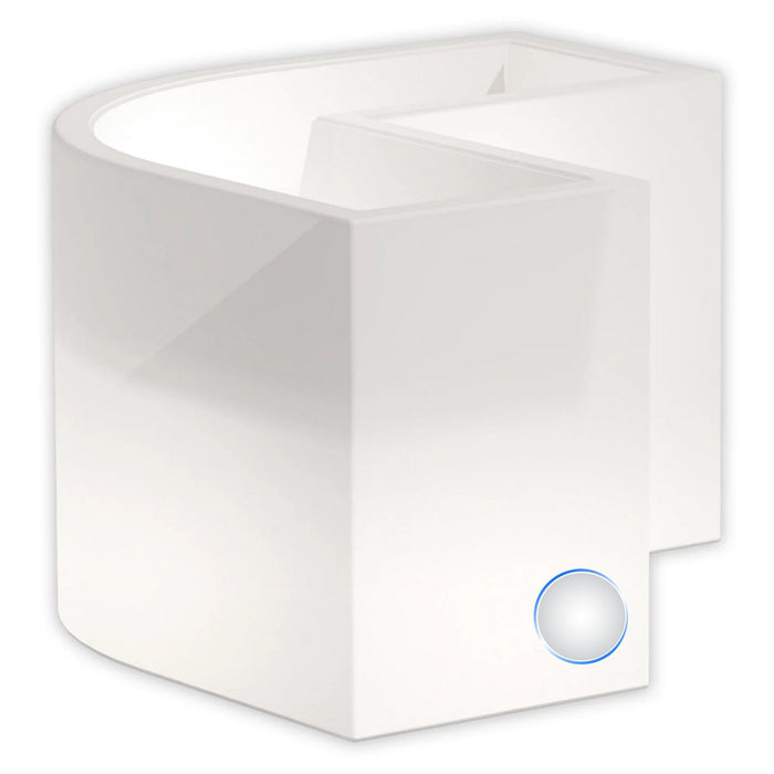 Vaso Luminoso Fioriera In Resina Rettangolare H 50 CM Led Luce Bianca mod. Flowerpot Angolare Led