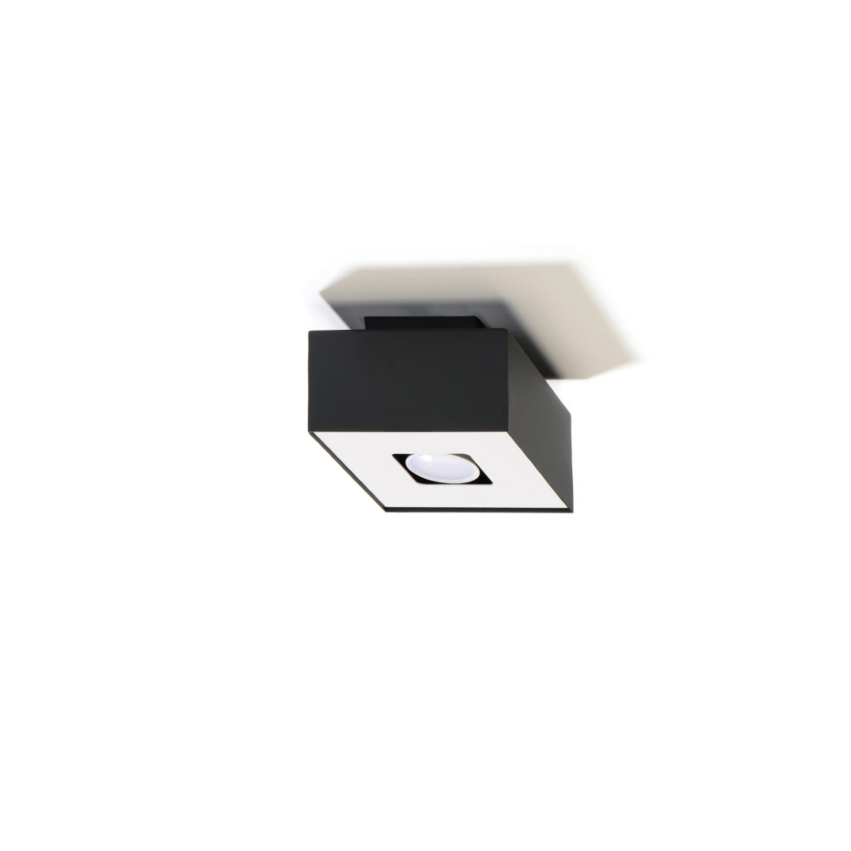 Lampada da soffitto monocromatica blu zaffiro quadrata in acciaio minimalista 14x14x11 cm