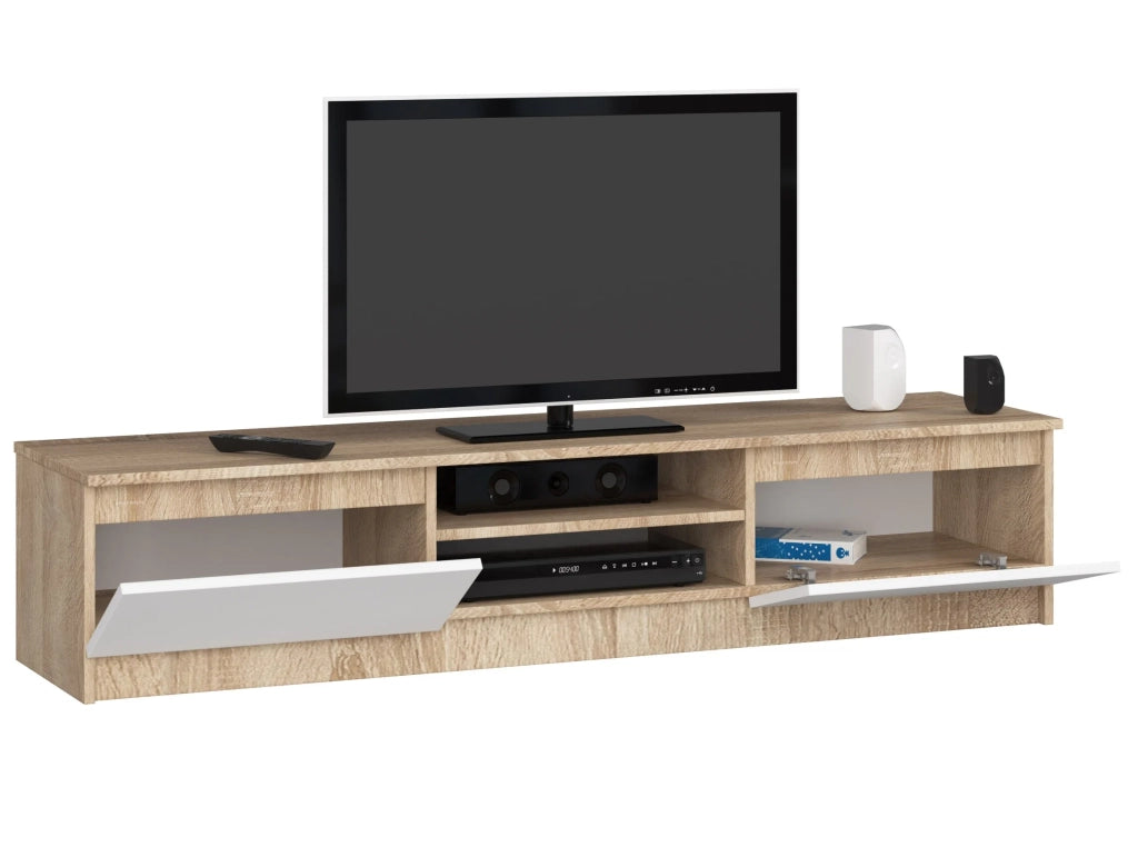 Mobile TV AKORD Sonoma Quercia 160 cm 2 ante inserto frontale Bianco 160x40x33 cm