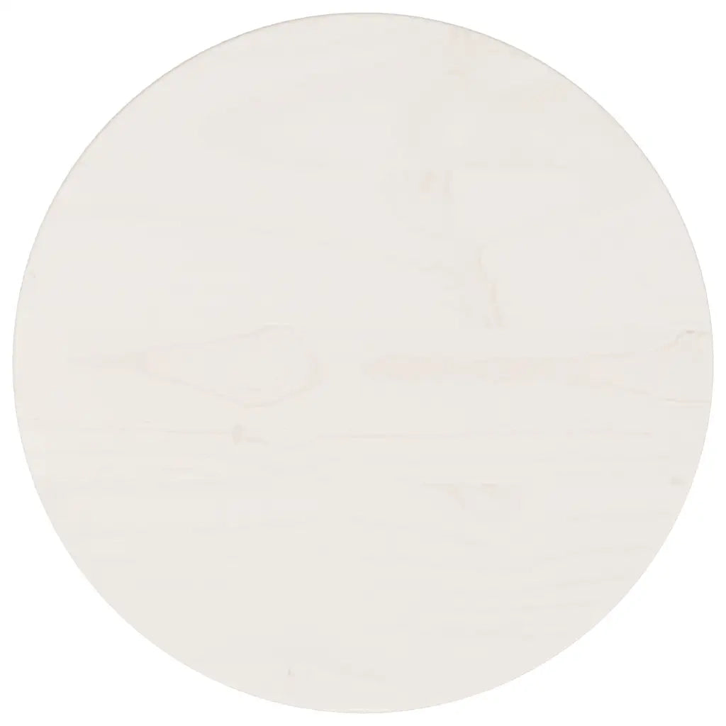 Piano Tavolo Rotondo Bianco Ø30x3 cm in Legno Massello di Pino 833656
