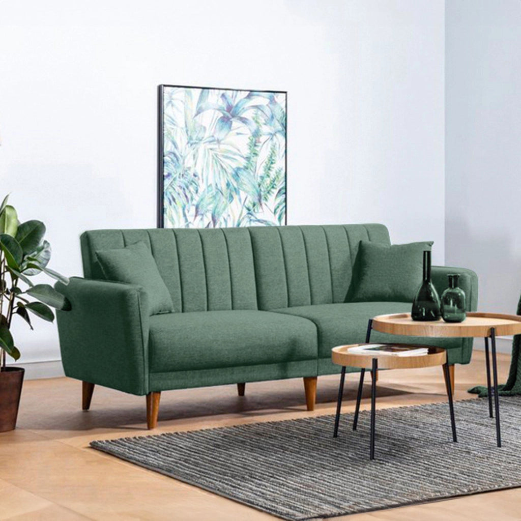 Divano letto a 3 posti "Aqua" 205 x 85 x 85 cm - Verde