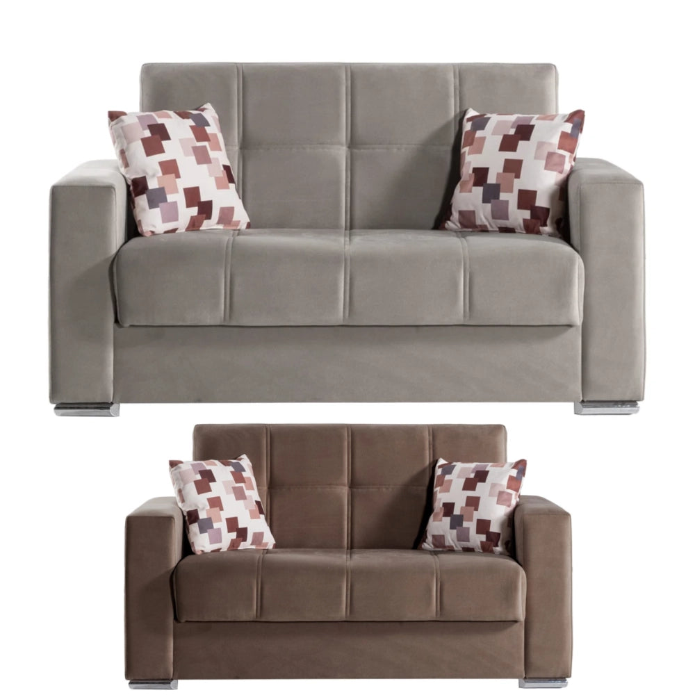 Divano 2 Posti Con Cassettone 2 Cuscini Braccioli ALBA CM. 158x85x92