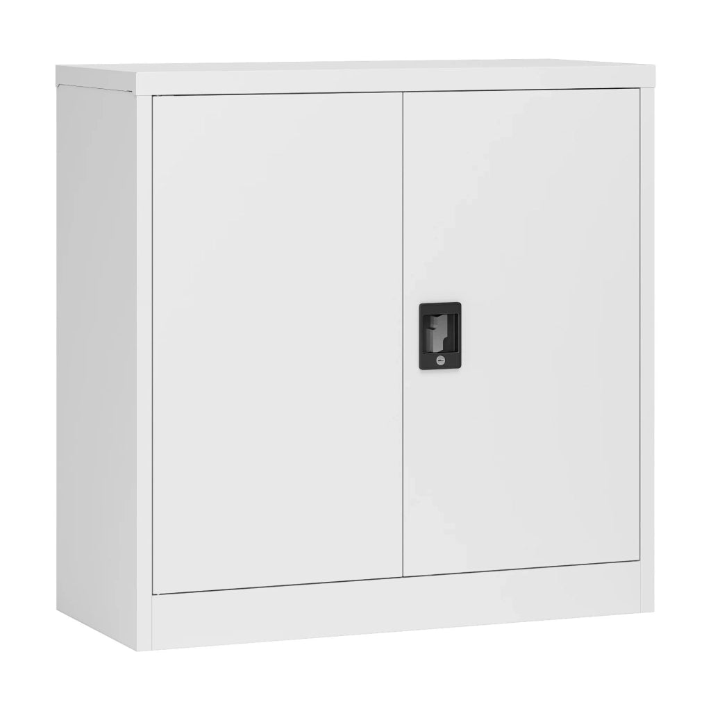 Armadio da ufficio armadietto da ufficio mobile contenitore per soggiorno ufficio camera da letto officina acciaio laccato 90 x 40 x 90 cm grigio chiaro 03_0006321