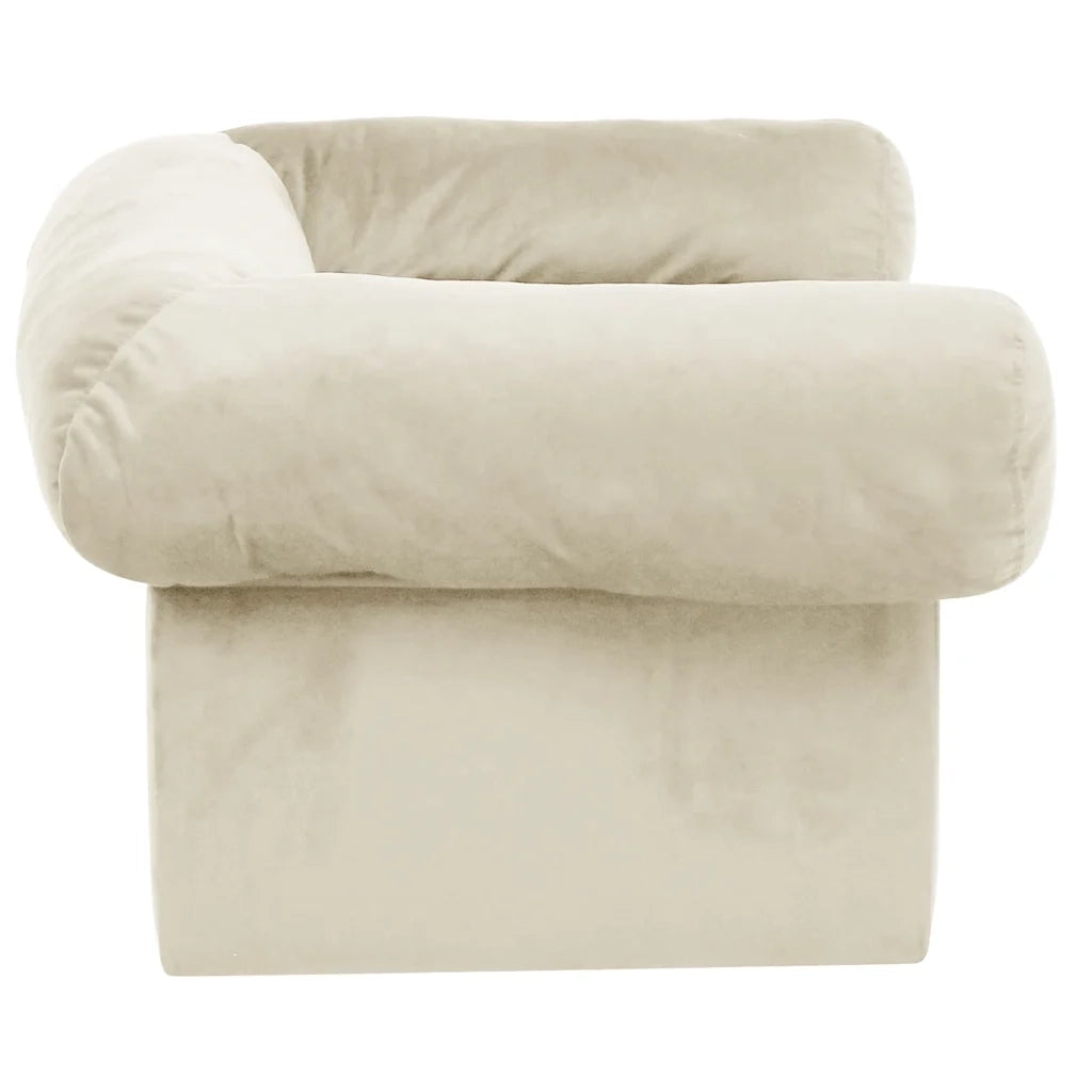 Divano per Cani con Cassetto Crema 75x50x38 cm in Peluche