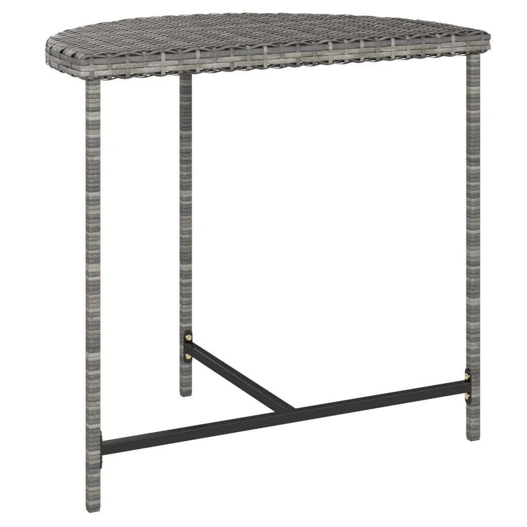 Tavolo da Giardino Grigio 80x50x75 cm in Polyrattan 316655