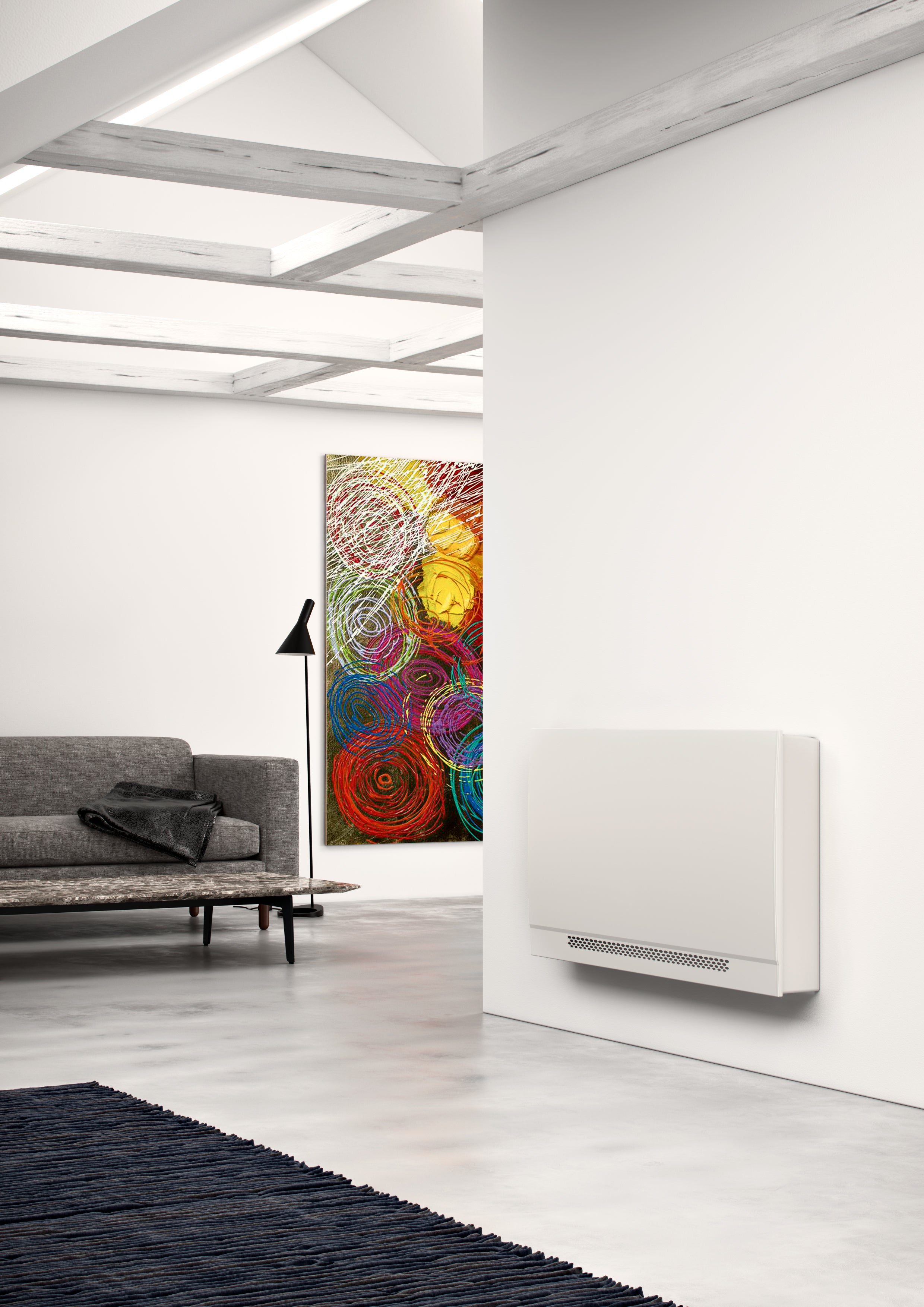 Ventilconvettore Sabiana Slim Fan con Mobile WHISPER CFF-ECM-MV-CB-T 10 con Comando Digitale Wi-Fi e BT con motore Inverter