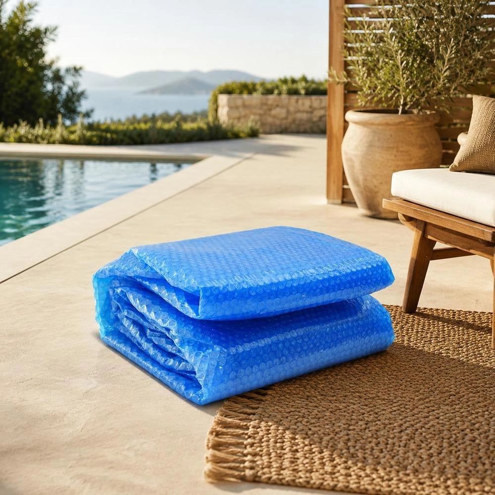 Floating Round PE Pool Solar Cover 455 Cm Blue