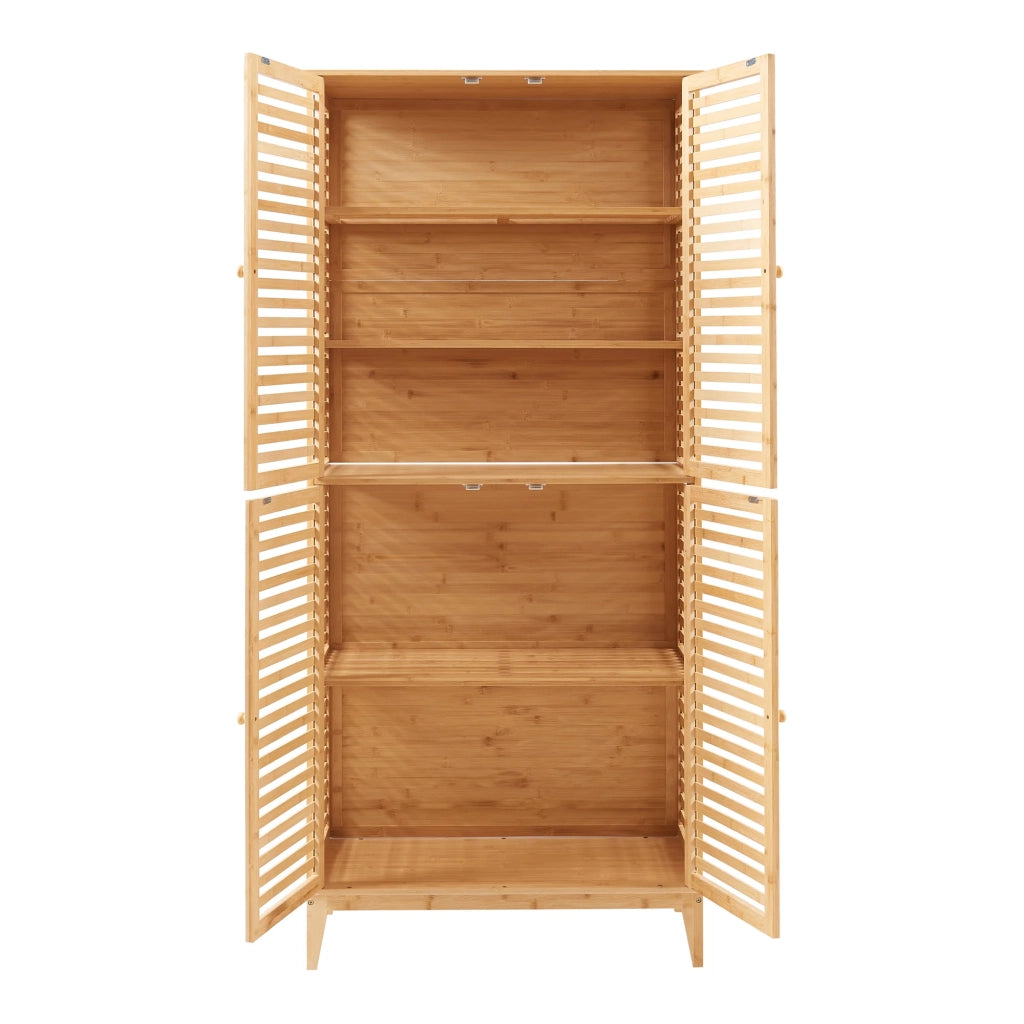 Mobiletto/scaffale da bagno in bambù 180 x 80 x 40 cm finitura naturale 03_0008885