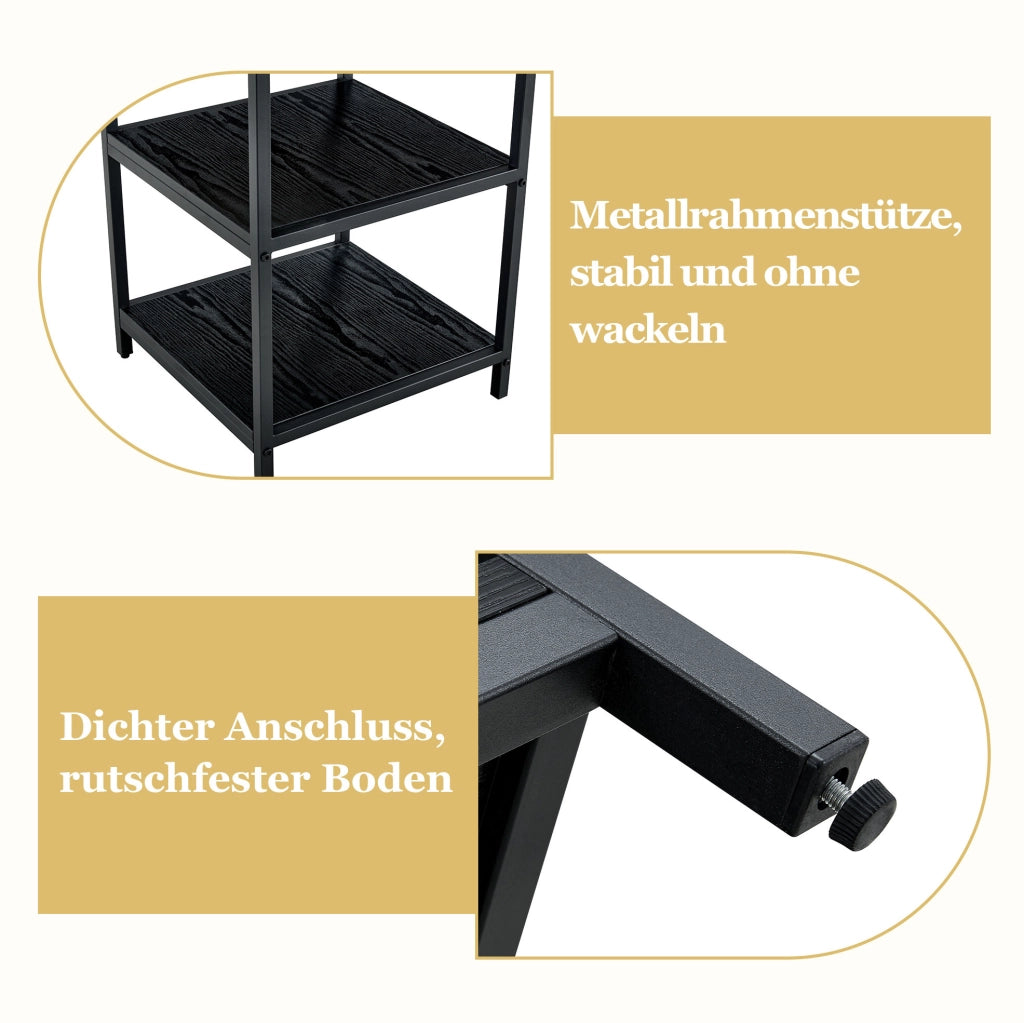 Tavolo da pranzo rotondo Ø107 cm nero con doppio ripiano