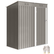 Ripostiglio Giardino Metallico ¨C zephmum ¨C Grigio Chiaro 163x90x179cm