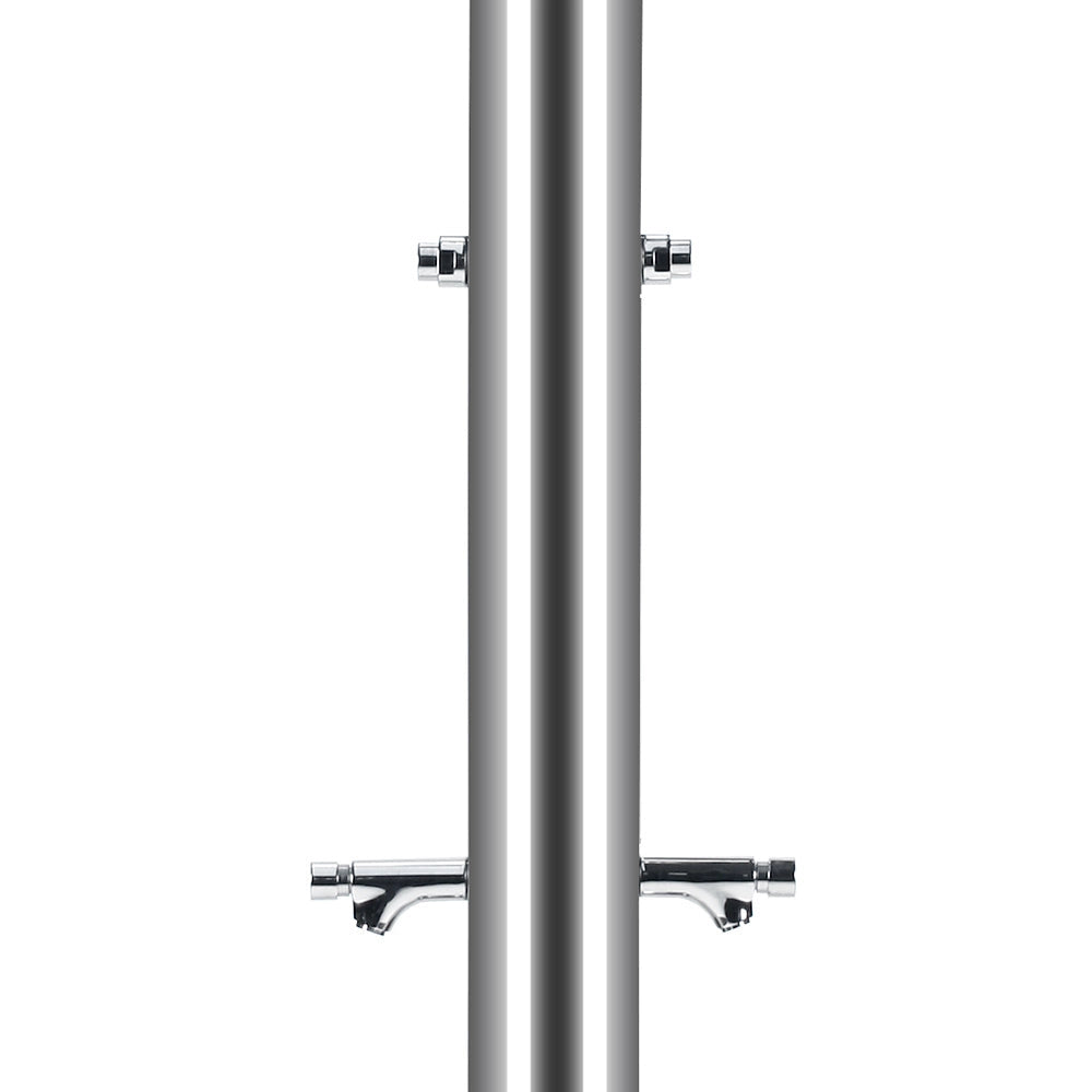 Doccia da Giardino Quadrupla 4 Temporizzatori e 2 Lavapiedi ATI Docce MUL-4P Inox Anodizzato