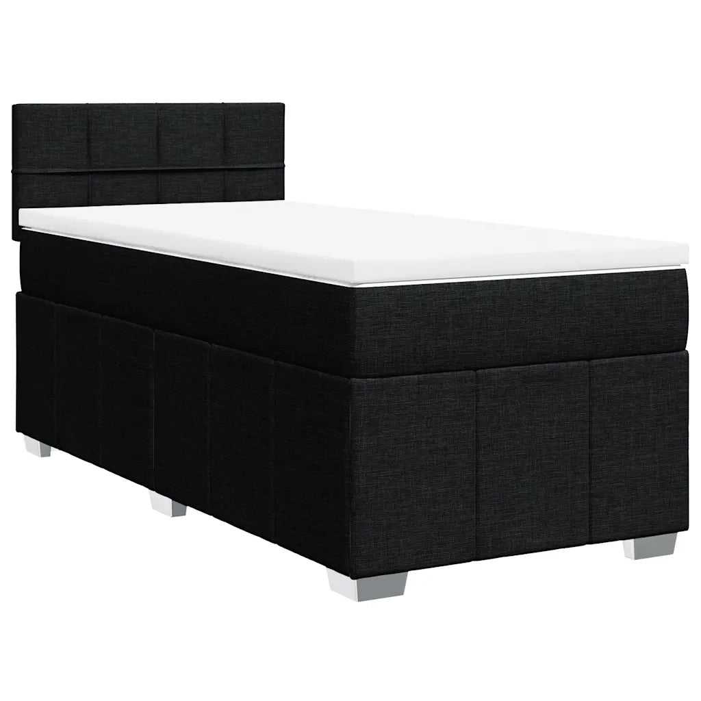 Giroletto a Molle con Materasso Nero 80x200 cm inTessuto