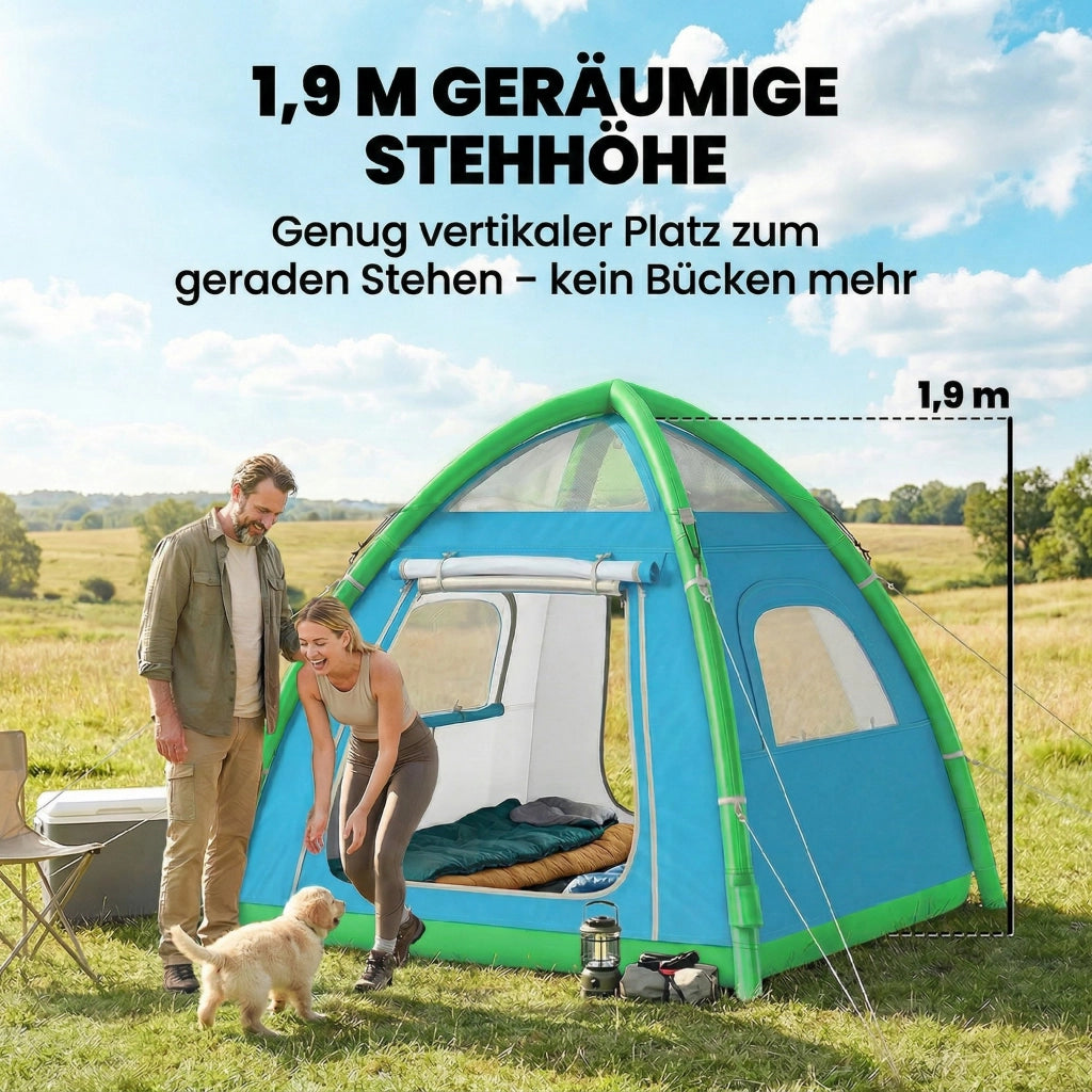 Tenda Gonfiabile 3 Persone per Camping Esterno con Pompa ¨C Minimal ¨C Grigio
