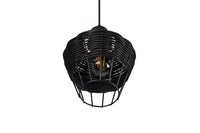 Lampada a Sospensione da Interno Attacco E27 in Tessuto Nero