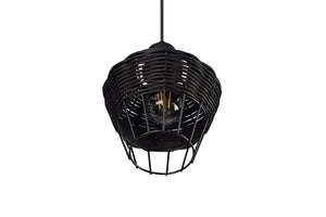 Lampada a Sospensione da Interno Attacco E27 in Tessuto Nero