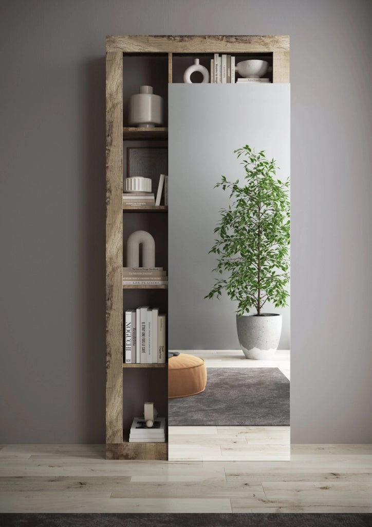 Gonzaga, Mobile da Ingresso Specchio Incluso, 90.5x30x210h cm Marrone Pero