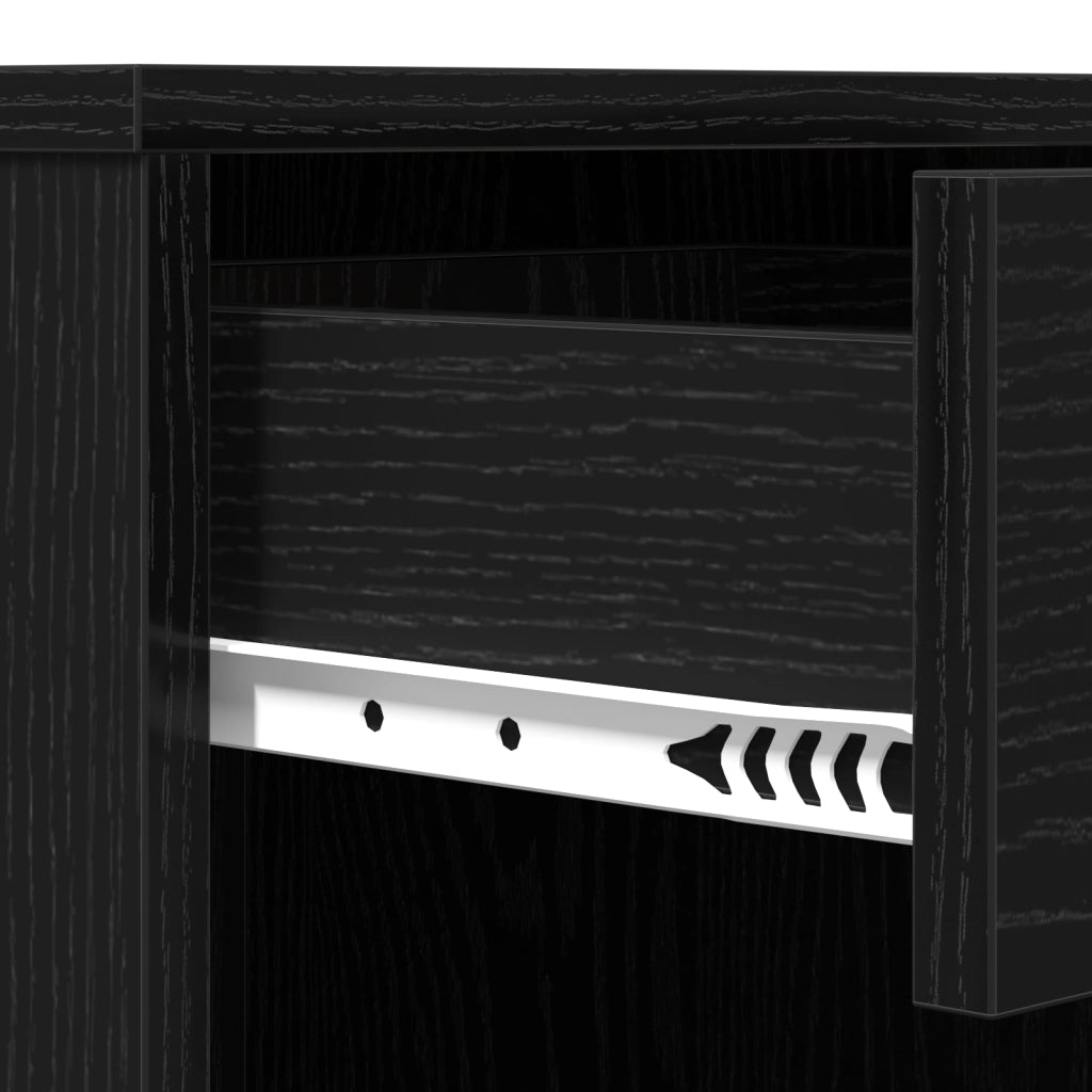Armadio Cosmetico in Rovere Nero 80x40x75 cm Realizzato in Legno Ingegnerizzato