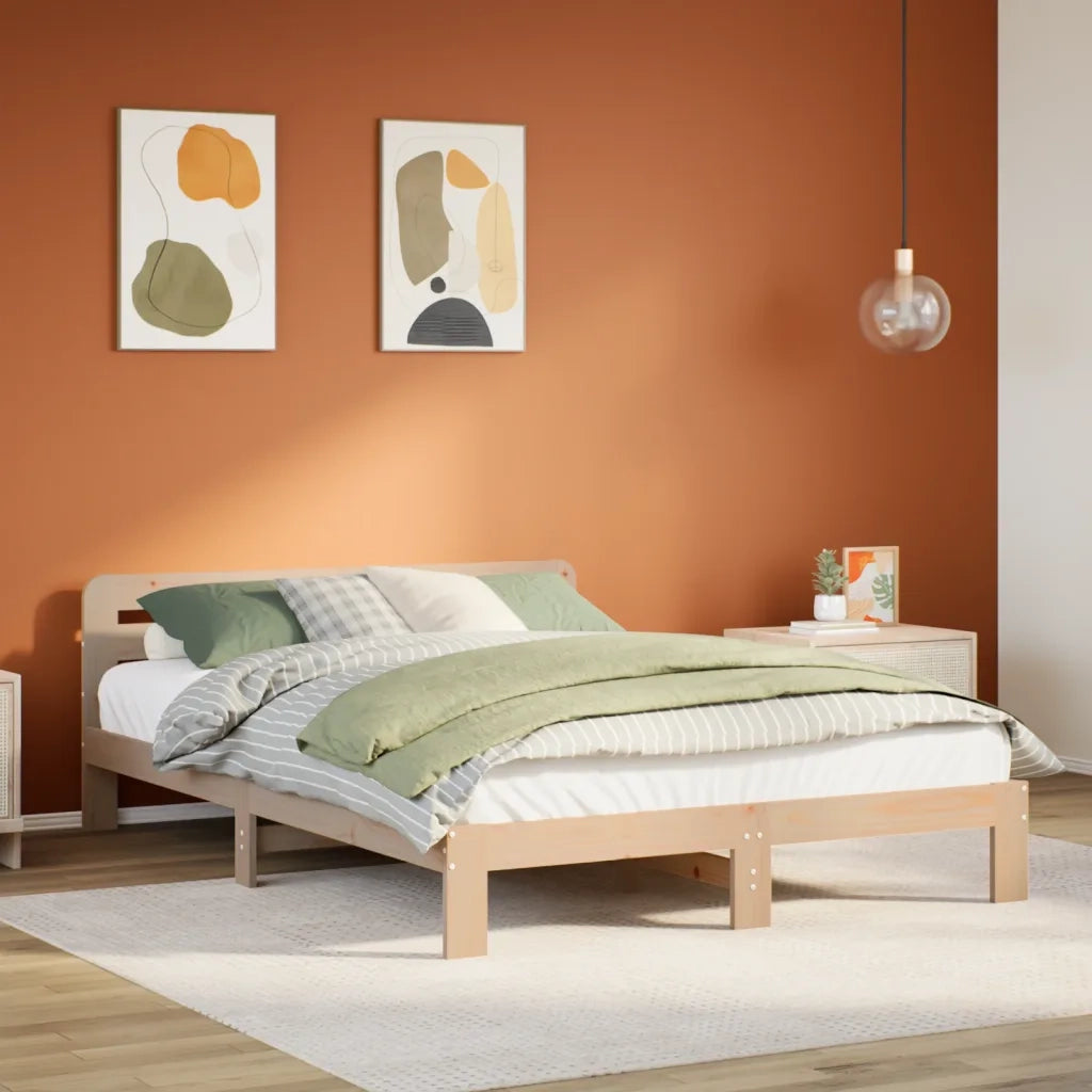 vidaXL Letto senza Materasso 135x190 cm in Legno Massello di Pino