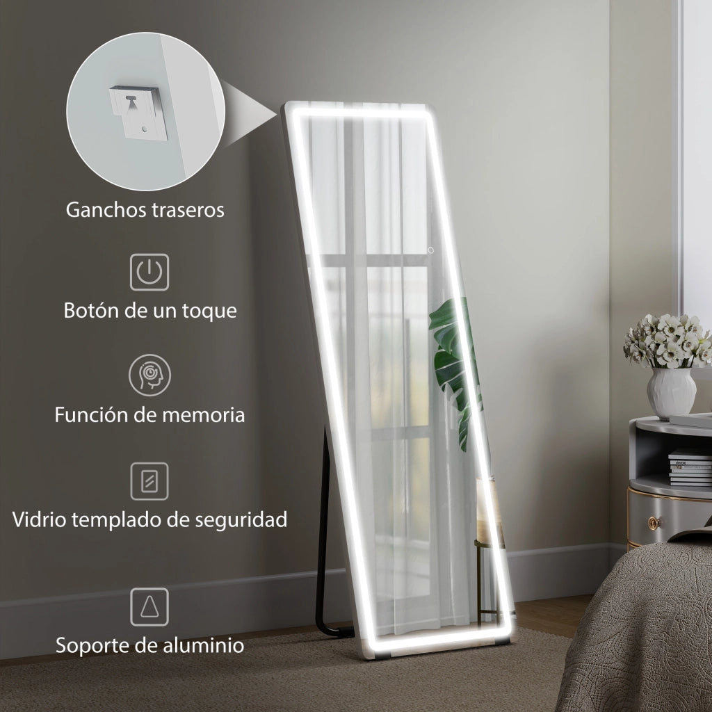 Specchio da Parete con Luci 150x50 cm 3 Colori ¨C Zephmum ¨C Bianco