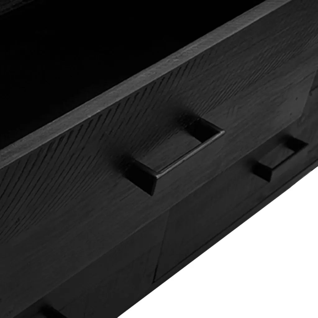 Credenza Nera 110x35x70 cm Legno Massello di Pino Riciclato cod mxl 11661