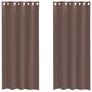 Tende in Voile con Occhielli 2 pz Marrone 140x225 cm