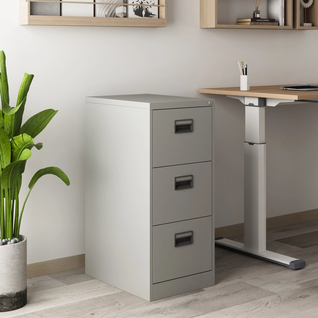 Cassettiera Rääkkylä in Acciaio con 3 Cassetti 103 x 45 x 62 cm - Grigio [en.casa]