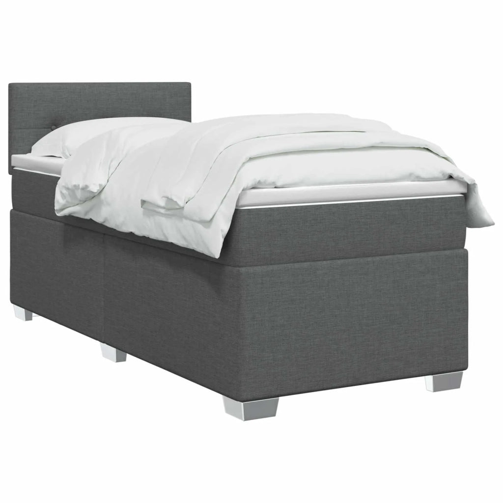 Letto box spring con materasso Grigio Scuro 80 x 200 cm Tessuto 3450349