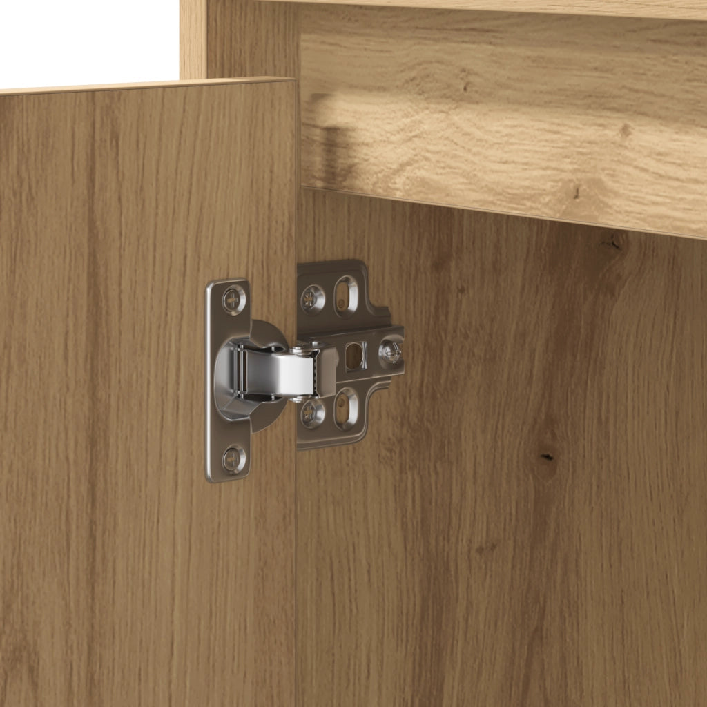 Comodini con LED 2 pezzi Rovere Artigianale 50x34,5x50 cm