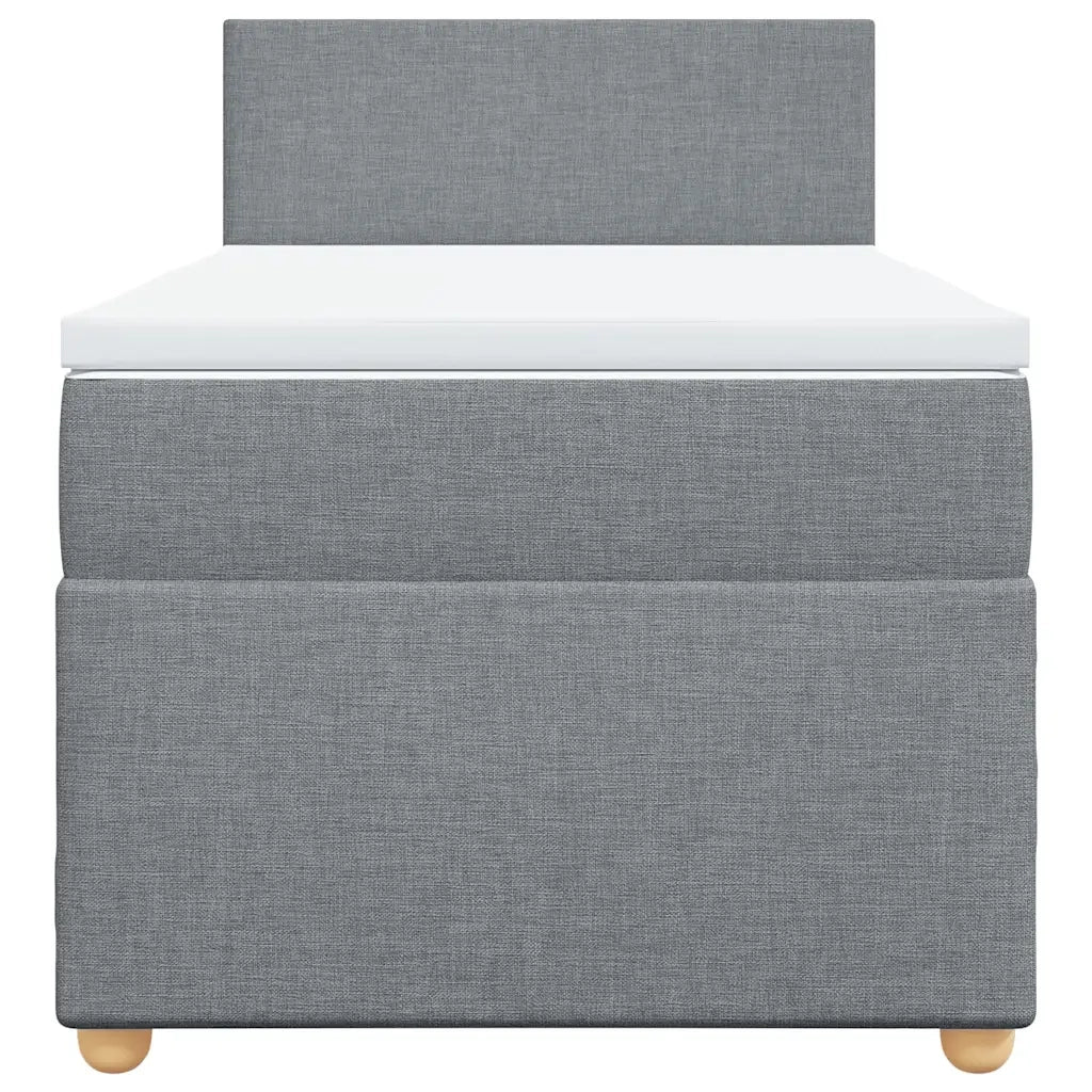 Giroletto a Molle con Materasso Grigio Chiaro 80x200 cm Tessuto