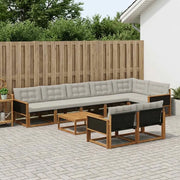 Set di divani da esterno 9 pcs Naturale e Grigio Chiaro 3381511