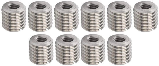 Draadinzetstukki in Acciaio Inossidabile, Kit di Riparazione, Filo Interno M6x1.0mm, Filo Esterno M12x1.75mm - 10 Pezzi